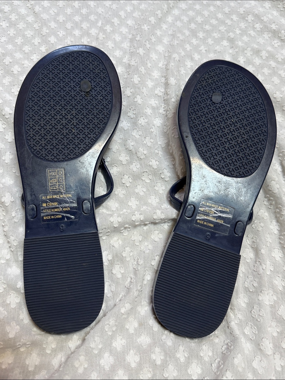 Tory Burch Mini Miller Jelly Thong Sandals Blue - Picture 6 of 11